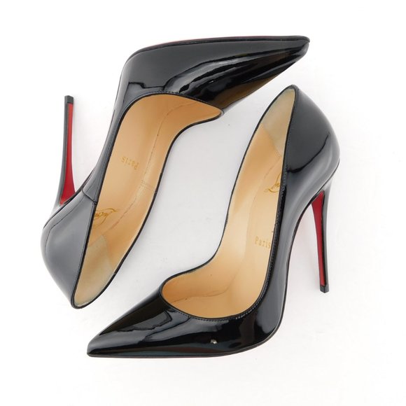 CHRISTIAN LOUBOUTIN Black Patent Leather Classic Stiletto Heel Pumps 35.5 - Picture 5 of 10